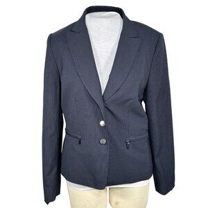 Tahari Arthur S. Levine Navy Pinstripe Blazer Size 10
